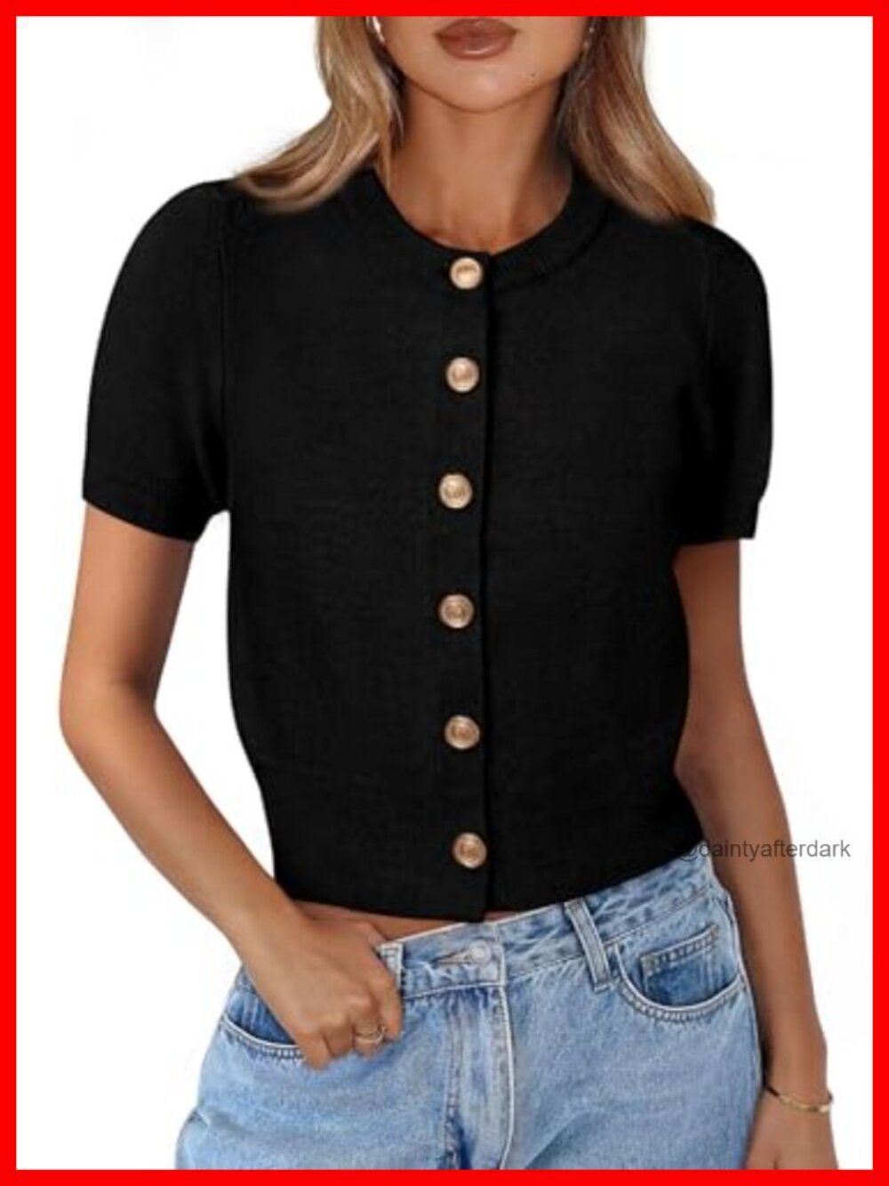 Womens Short Sleeve Button Down Cardigan Lightweight Knit Sweater